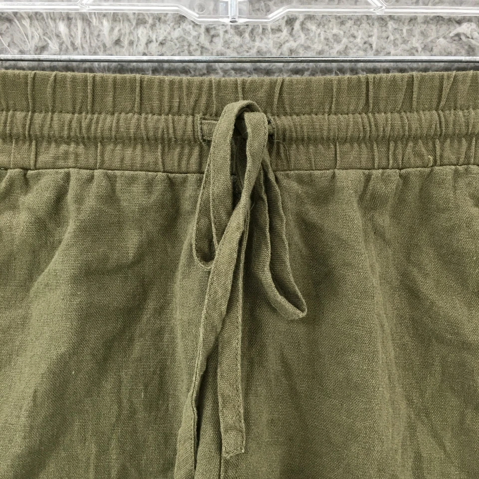 Pantalones Cortos Chinos Universal Thread Para Mujer Extra Grandes Verde Tiro Alto Cintura Elástica Foto 3 de 4