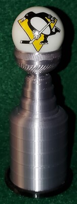 Pittsburgh Penguins 1'' Glass Logo Marble w/ Cup Stand