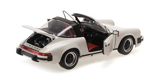 Porsche 911 Carrera 3.2 Targa 1983 Minichamps 1/18 en blanc miniature de collection