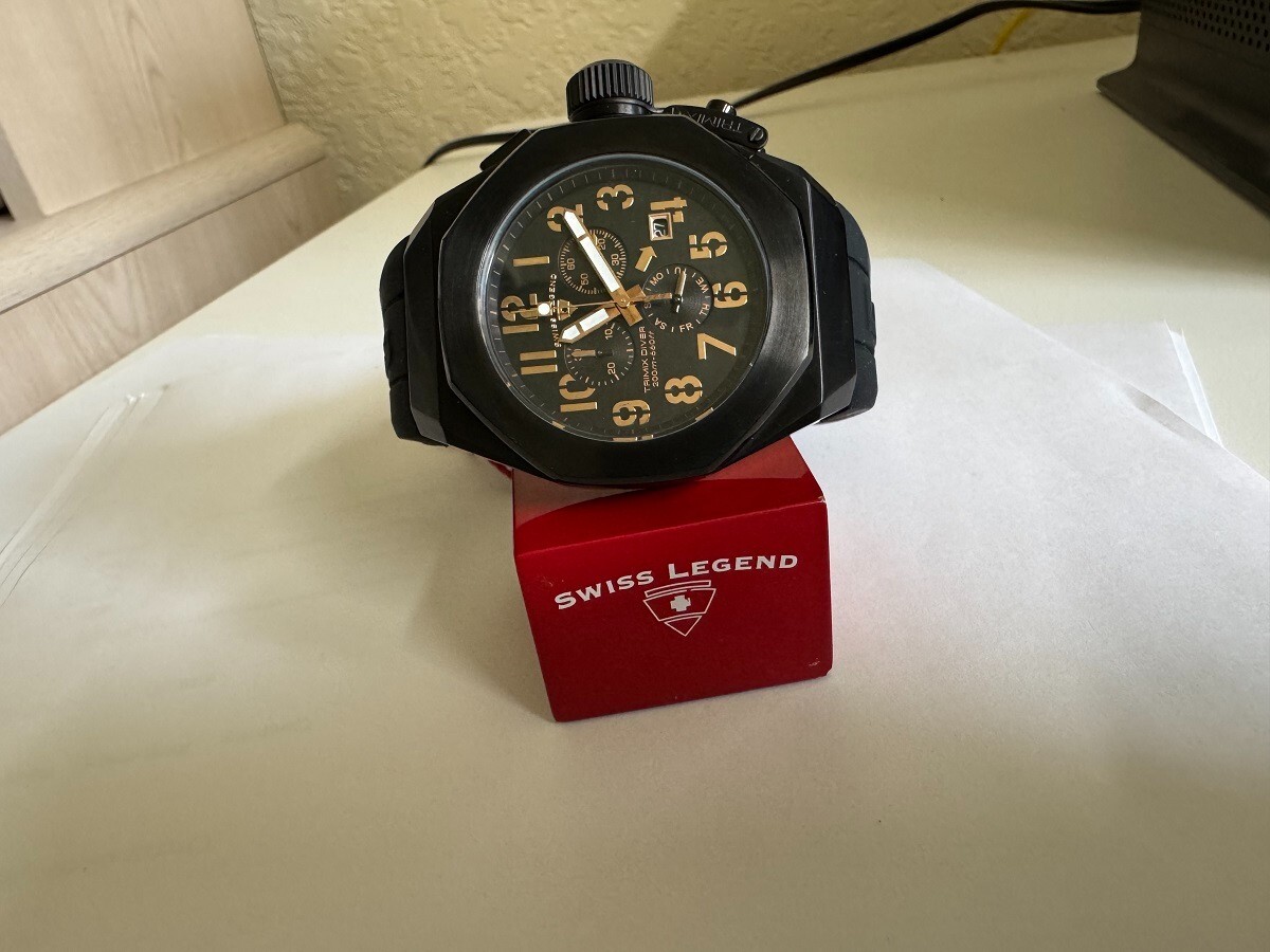 Men's Swiss Legend 10542-BB-01-RA Trimix Diver Chronograph Watch
