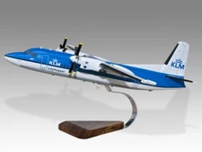Fokker 50 KLM Desk Wood Airplane New Model Large Scale 1/72