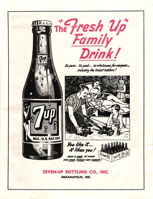7 UP The Fresh Up Family Drink Shows 24 Pack Wooden Crate 1952 Print Ad