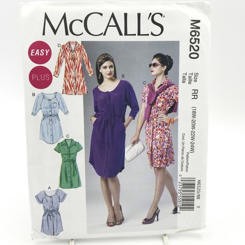 McCalls Naaipatroon 5893 Dames Plus Size Jurk Maten: 18W 20W 22W 24W
