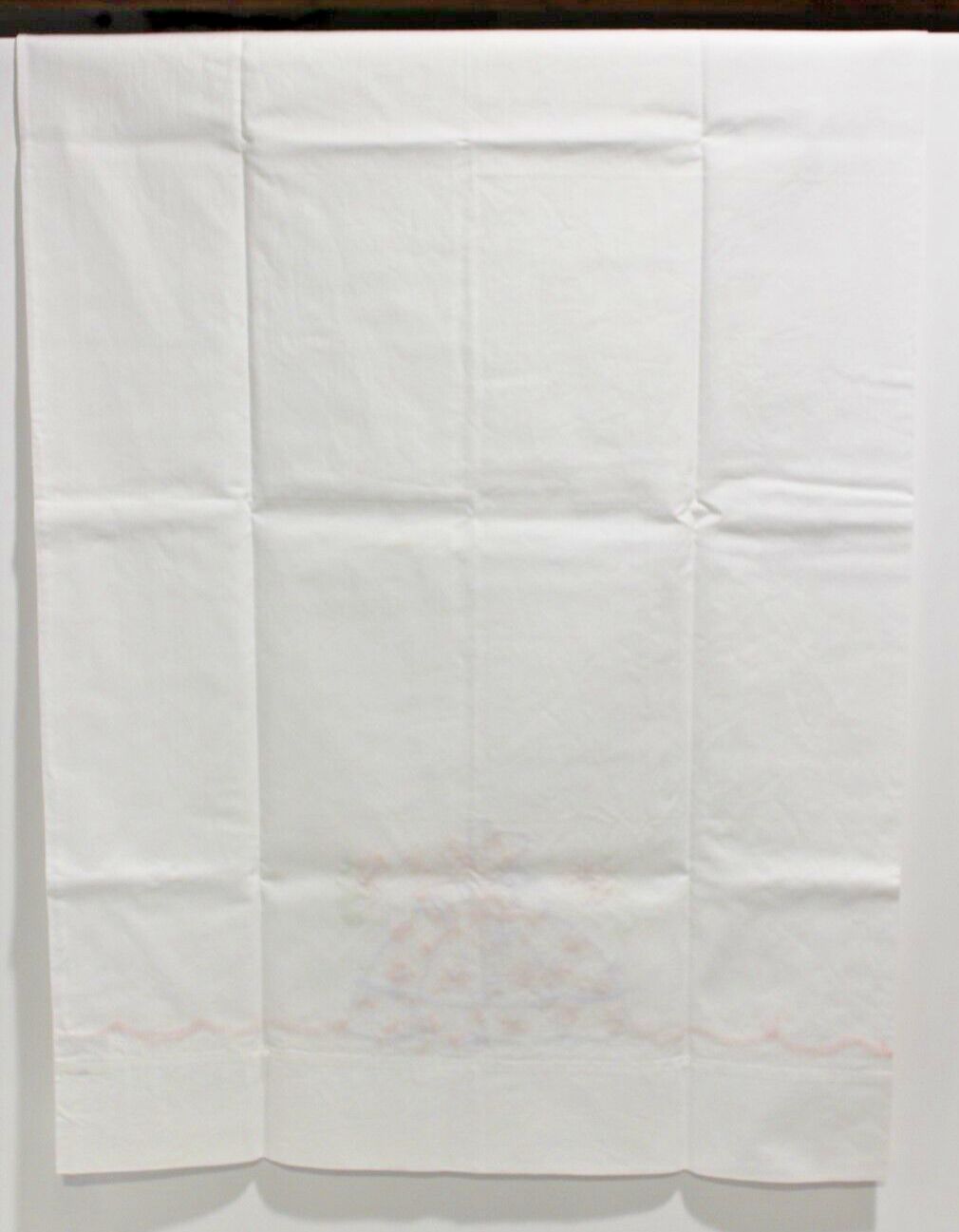 Vintage Pair White Queen Pillowcases Embroidered w/ Victorian Lady eBay