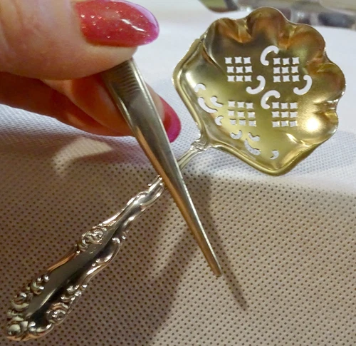 Towle Sterling Old English 4 1/2" Pierced Bon Bon Spoon No Mono .54 ounce