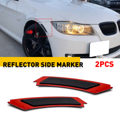 FOR 2009-2011 BMW E90 E91 LCI SEDAN SMOKE SIDE MARKER LAMPS BUMPER REFLECTOR 2PC