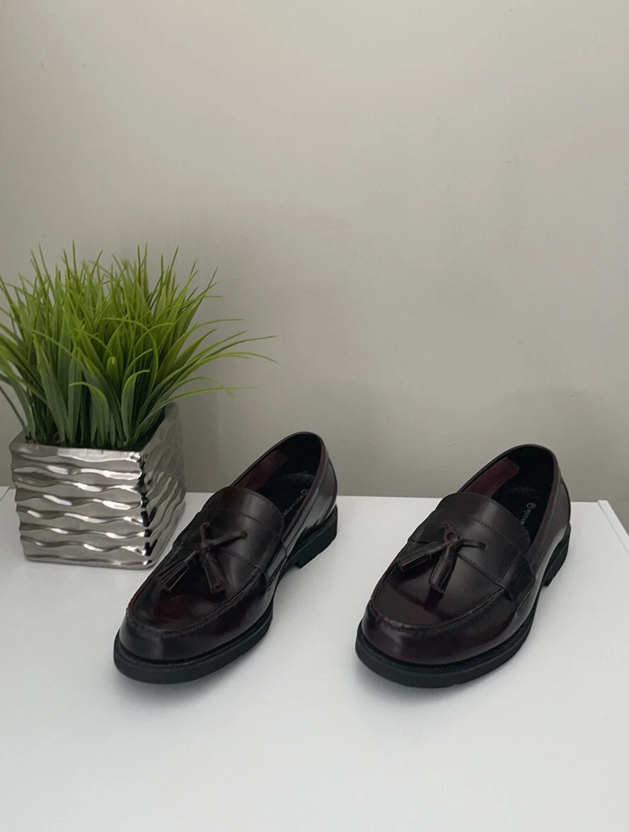 Rockport By Adidas Mens Leather Tassel Loafers Burgundy eBay
