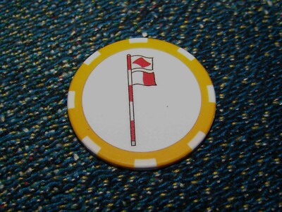 NEW 1.5'' Poker Chip Golf Ball Marker Mark FRIARS HEAD GOLF CLUB Yellow White