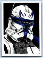 Captain Rex Portrait Sketch Card - Scott Sketches Trading Card Print Fan Art