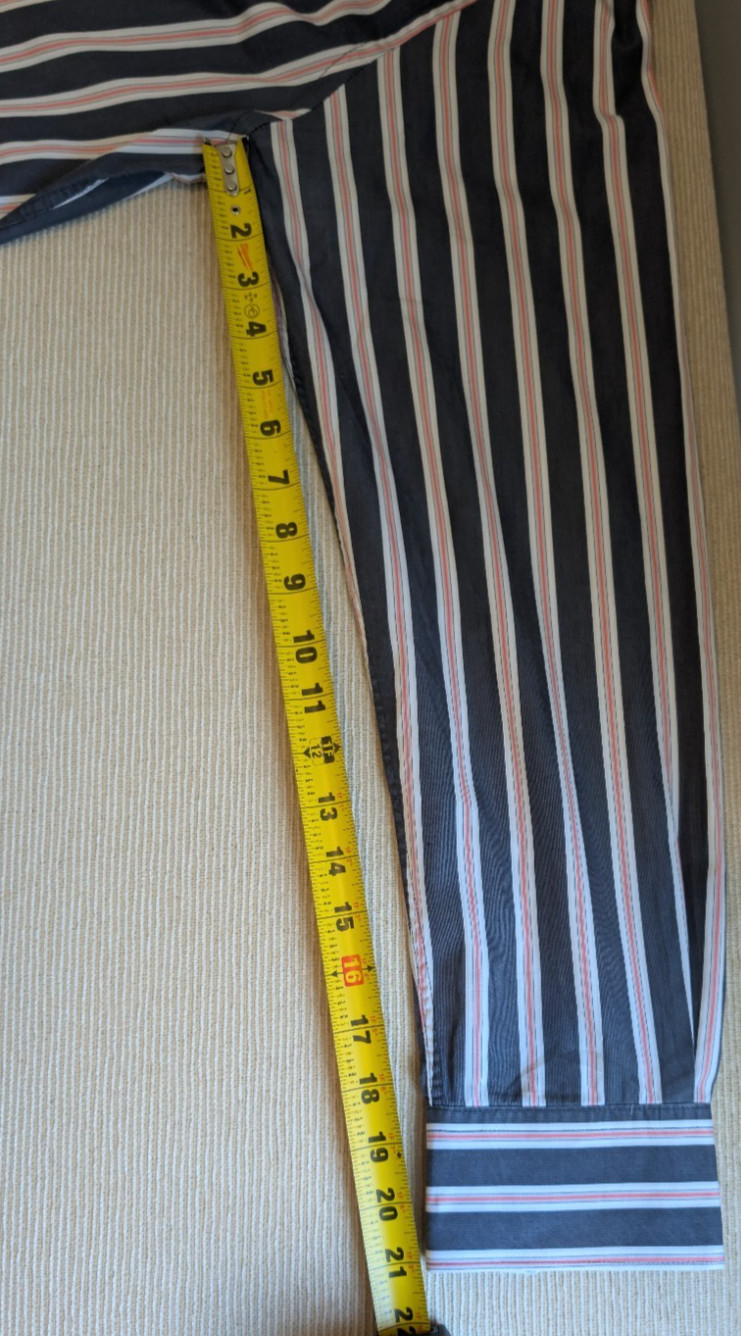 Bugatchi Cotton Square Button Striped Shaped Fit … - image 13