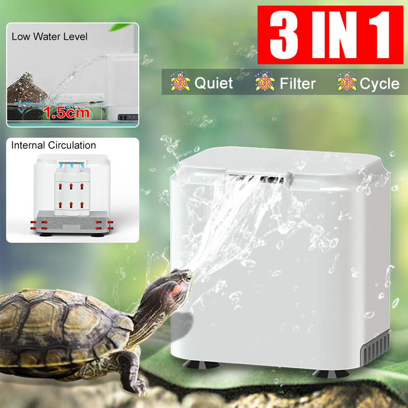 3 IN 1 Turtle Tank Internal Filter Low Water Level Circulatory 