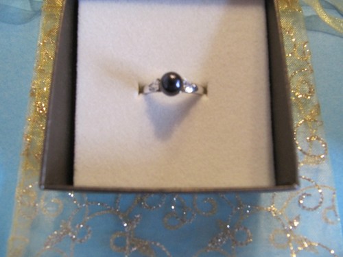 ECHT SILBER-925er STERLINGSILBERS-RING blaue Süßwasser-Zucht-Perle+Zirkonias-56 - Bild 2 von 6
