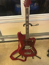 Vintage Kay Harmony 1960s model 1478 silhouette Red Velvet electric guitar