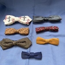 7 MENS or BOYS 1960's CLIP-ON BOW TIES - BEAU Bremmel VINTAGE