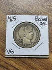1915 P Barber Silver Quarter VG Very Good Condition U.S. 25c Coin (Raw13834)
