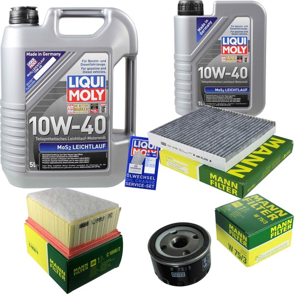 Mann Inspektionspaket 6L Liqui Moly 10W-40 FüR Renault Laguna II Grandtour-image