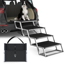 Extra Wide Dog Stairs for Large Dogs, Foldable Dog Ramp for Car with Non-Slip...