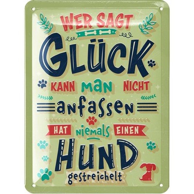 Lanolu Tin Sign Dogs Petting Allowed Green Vintage Decorative Sign 15x20cm