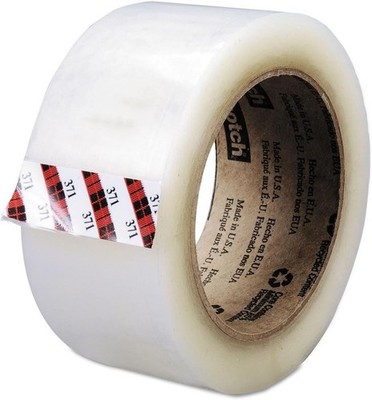 3M Scotch 371+ High Tack Box Sealing Tape  2 in x 110 yds.  Clear