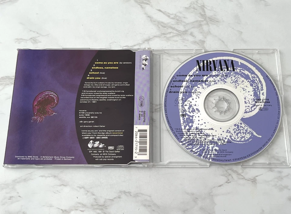 Nirvana Come As You Are CD Maxi Single GERMANY IMPORT! DGC GED21715 Kurt Cobain Foto 3 de 4