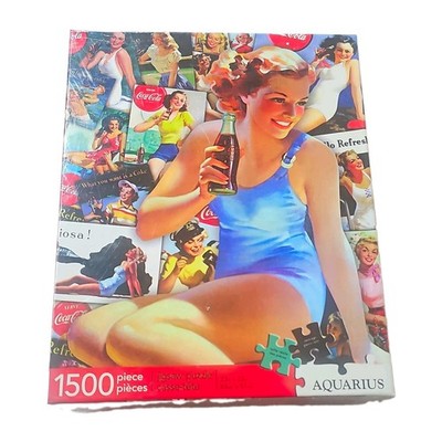 Coca-Cola Aquarius 1500 Piece Multicolor Jigsaw Puzzle Pin-Up Collage