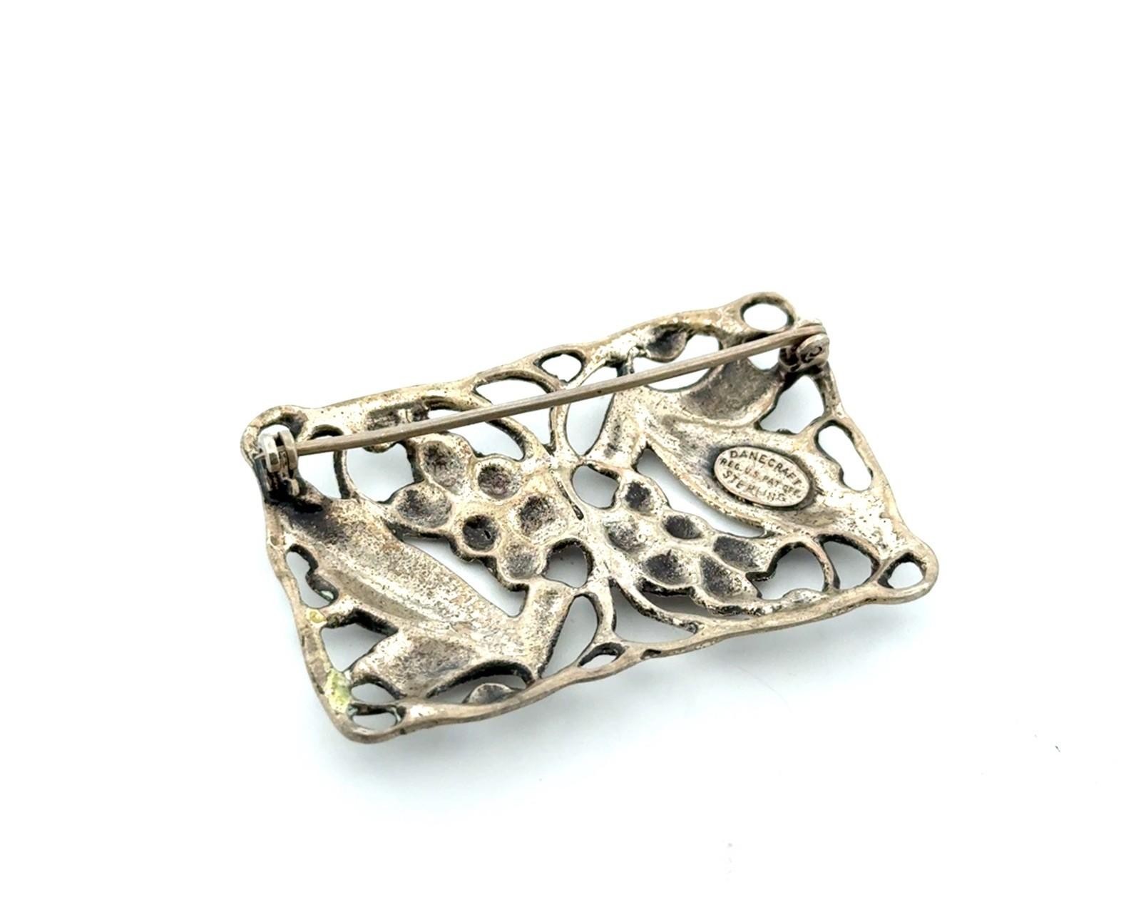 Danecraft 925 Sterling Silver Rectangular Floral … - image 3