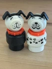 VTG FISHER PRICE LITTLE PEOPLE DOGS FIGURES BLACK & WHITE DALMATIAN LOT 2 PC