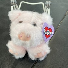 Vintage 1997 SWIBCO Puffkins Percy Pig New With Tags Plush Stuffed Animal Toy