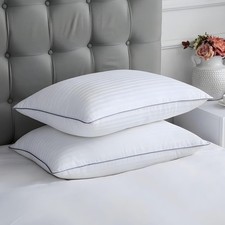 100 Egyptian Cotton King Pillow Protectors with Zipper - Set of 2, Hypoallergen