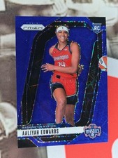 2024 WNBA Prizm Aaliyah Edwards Blue Velocity Rookie Card RC #142 - Mystics