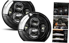 2pcs Projector 7 Inch LED Headlights Hi/Lo Beam DOT Approved 7    Round