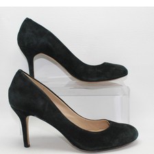 Vince Camuto Black Suede Almond Toe Stiletto Pumps Womens 7.5 M 37.5 Heels