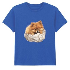 Pomeranian Puppy Dogs Animals Kids T-Shirt Cute Fluffy Dog Tee