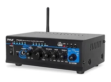Pyle PTAU45 Mini 2x120 Watt Stereo Power Amplifier with USB-CD-AUX Inputs