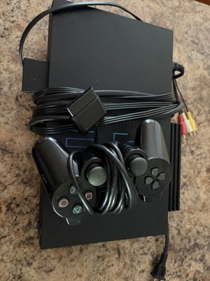 Sony PlayStation 2 PS2 SCPH-30001 Black Console w/ 2 DualShock, AV, Power
