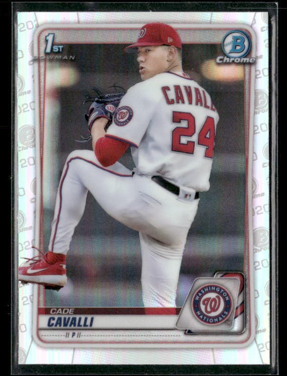 2020 Bowman Draft Chrome Refractor #BD-24 Cade Cavalli Washington Nationals