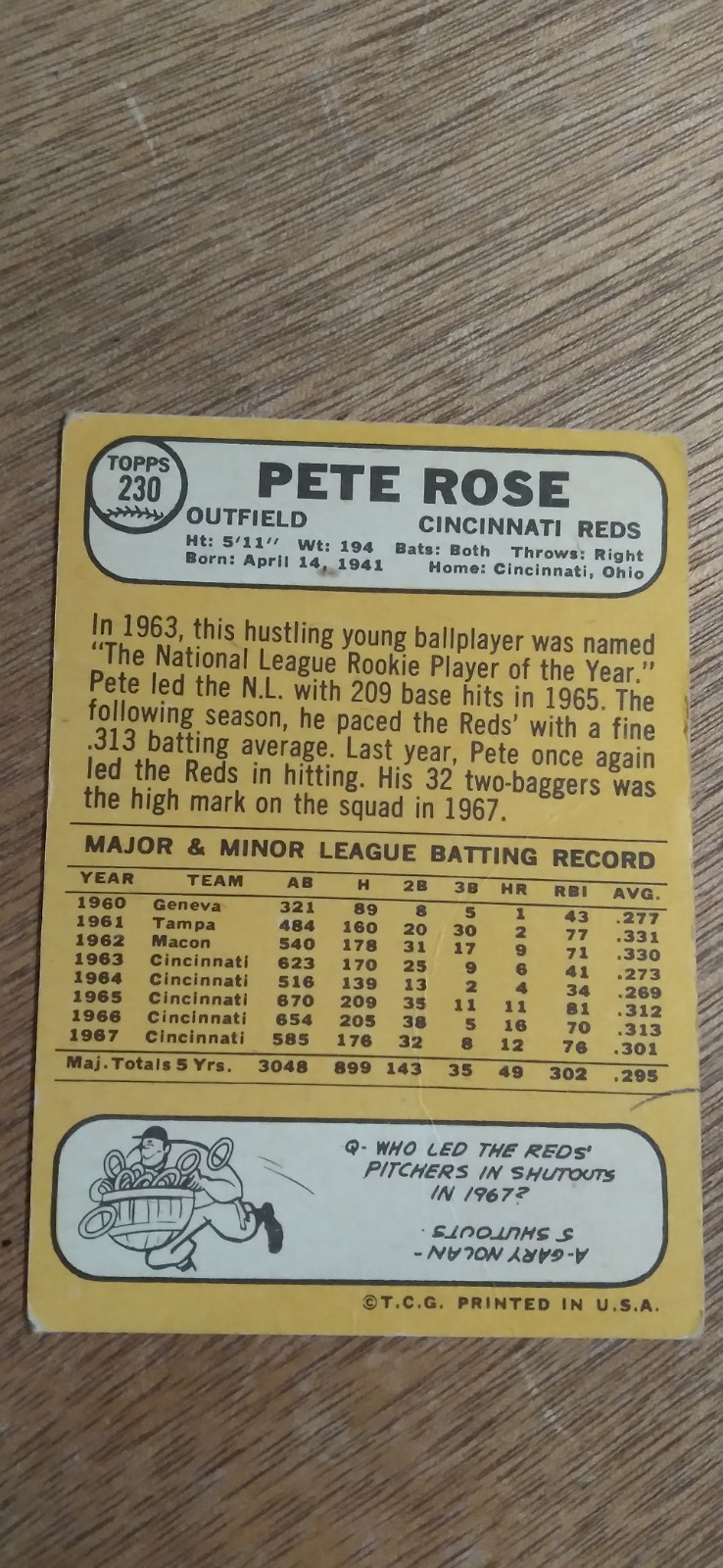 Pete Rose Card Lot 1968 1970 1974 1975 1976 Poor-Good ⚾ Fillers Charley Hustle 
