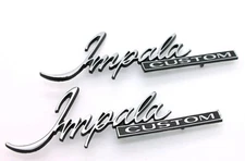 USA-MADE All-Metal 69-76 Impala Custom Emblem Pair Coupe Rear Sail Panel Script