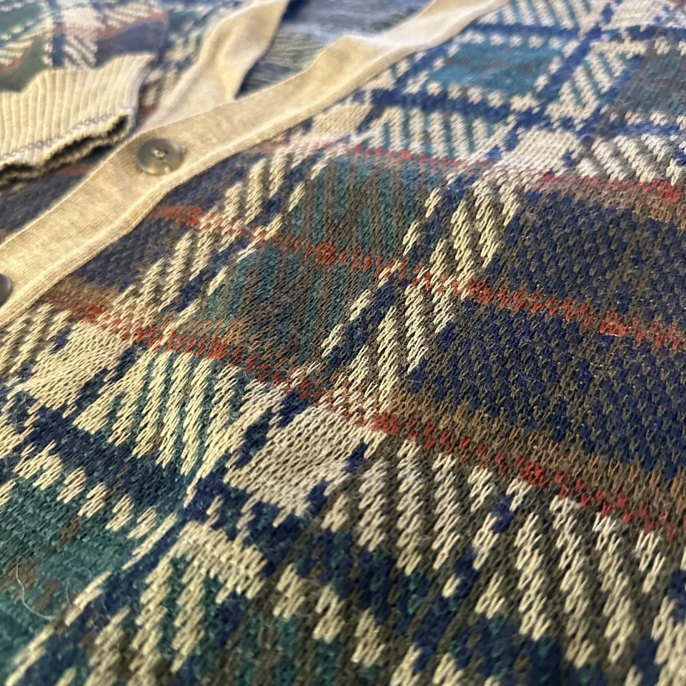 Cárdigan vintage Florence tricot mezcla de lana abuelo suéter multicolor a cuadros Foto 4 de 4