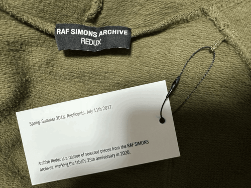 Used 2023 Raf Simons Archive Redux 02 Patch Hoodie Size 1 Khaki Length 77cm - Picture 8 of 10