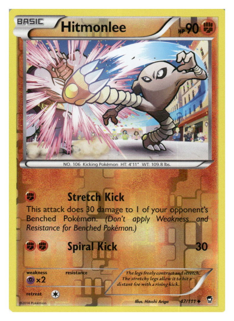 Hitmonlee 47/111 Uncommon Furious Fists Pokemon Reverse Holo Lightly Played