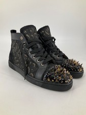CHRISTIAN LOUBOUTIN LOUIS HIGH PIK PIK JACQUARD HIGH TOP SNEAKERS SIZE: 44