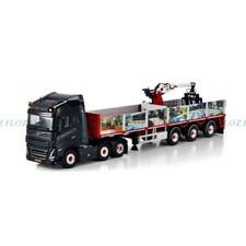 1:50 VOLVO STONE BASE FH5 6X2 BRICK TRAILER 3 AXLE WSI Black Pre-assembled Model