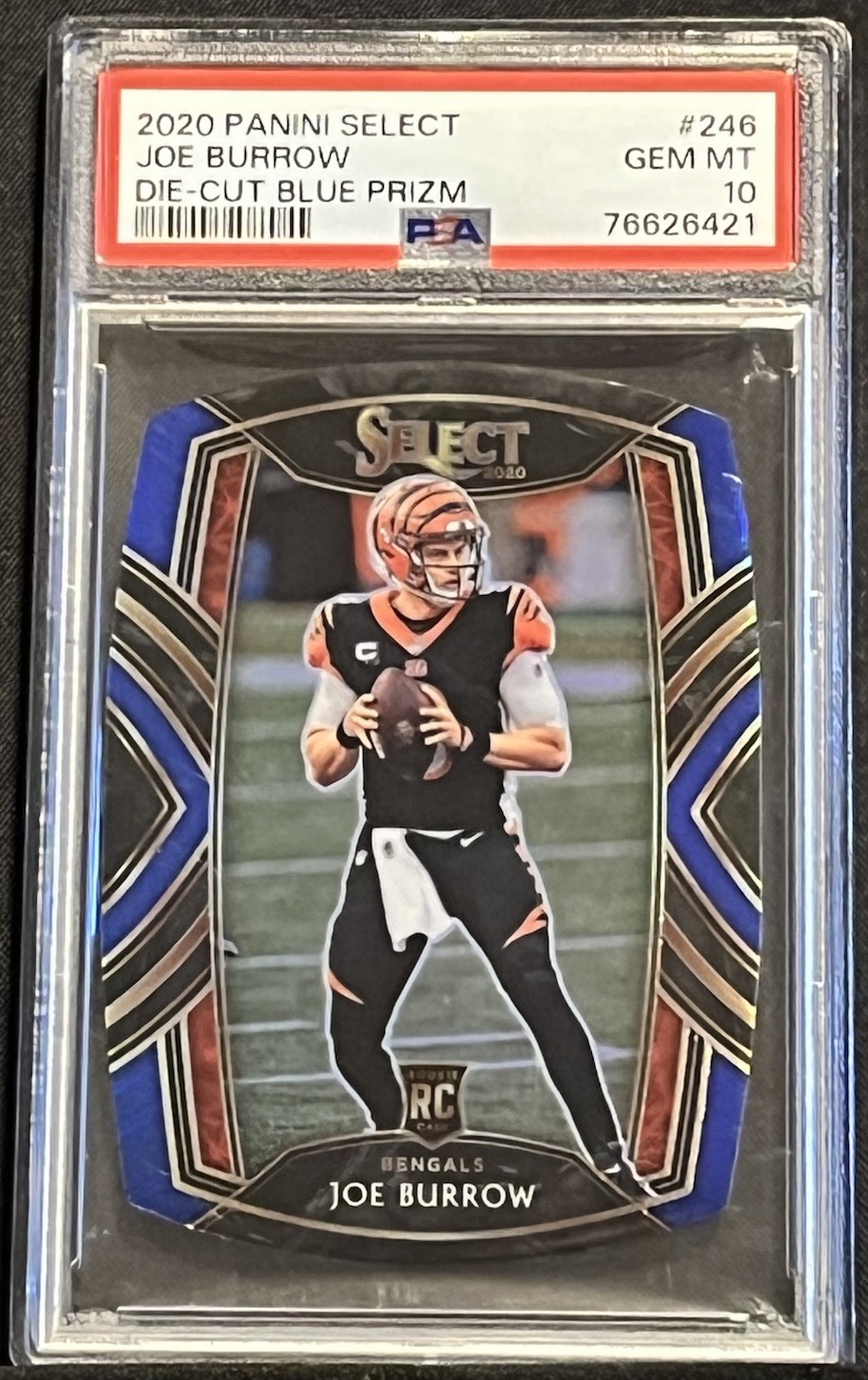 2020 Panini Select Die Cut Blue Prizm #246 Joe Burrow PSA 10 Rookie