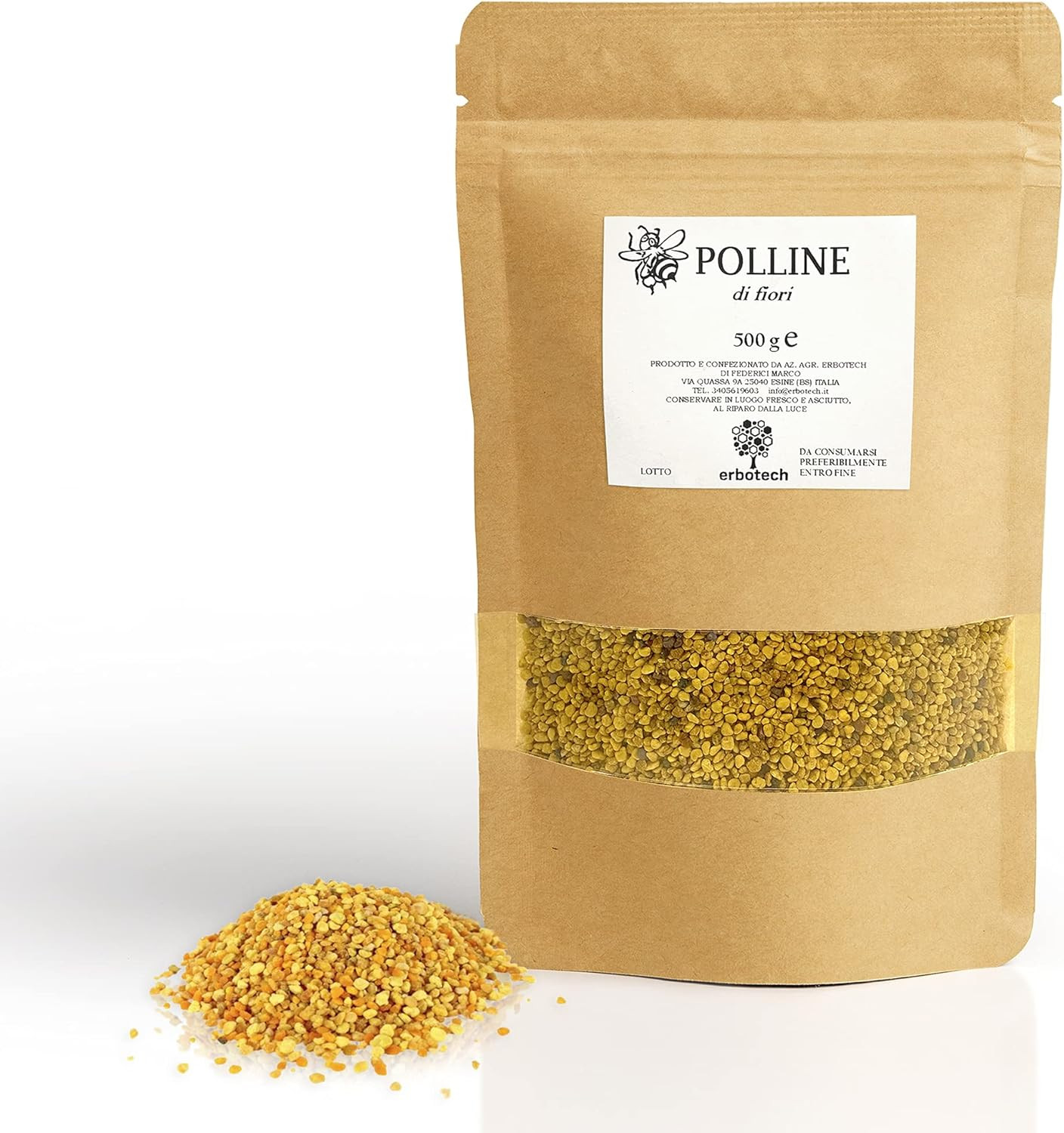 Polline D'Api Italiano 500g Busta | 100% Naturale e Artigianale