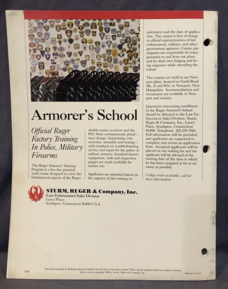 Ruger Police Service Firearms 1988 catalog - Image 2 of 4