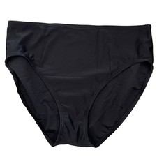 TYR Fitness Solid Hi-Waist Nylon Bottom SwimSuit Black Plus Size 24 34