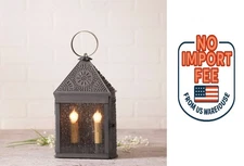 Irvin's Harbor Lantern Chisel Design Metal Candle Lantern Rustic Decor 819CKB