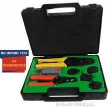 1505 Crimping Tool Kit w/ Handle, Cutter, Stripper  5 Dies Complete Set