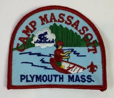 Plymouth Mass. Camp Massasoit Boy Scout Patch 3" Wide Never Used